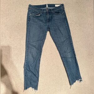 rag & bone Distressed Blue Ankle Jeans